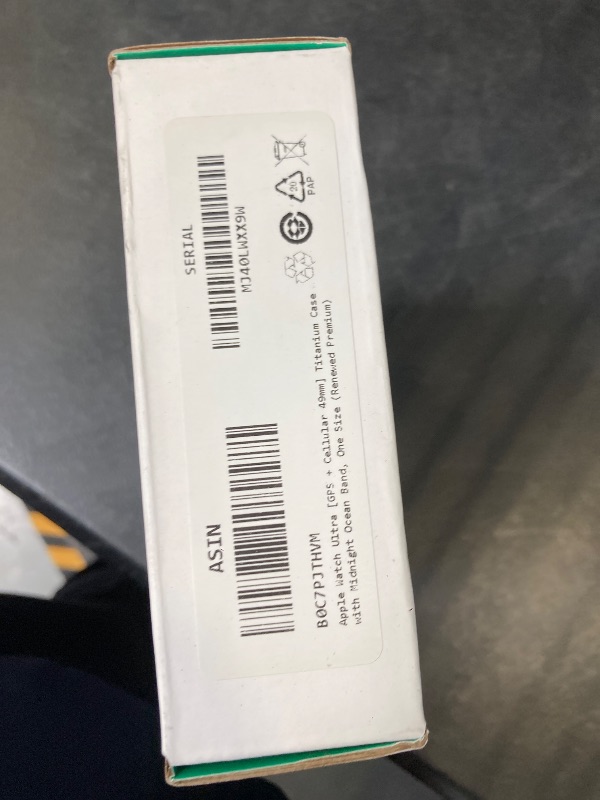 Photo 1 of Apple Watch Ultra [GPS + Cellular 49mm] Titanium Case with Midnight Ocean Band, One Size (Renewed Premium)