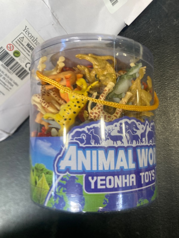 Photo 1 of Yeonha Toys 60 Piece Mini Zoo Animal Toy with Gift Box, Realistic Small Plastic Animal Figure Sensory Bins, Jungle Party Favors, Cupcake Topper, School Education, Birthday Gifts for Kids Toddlers