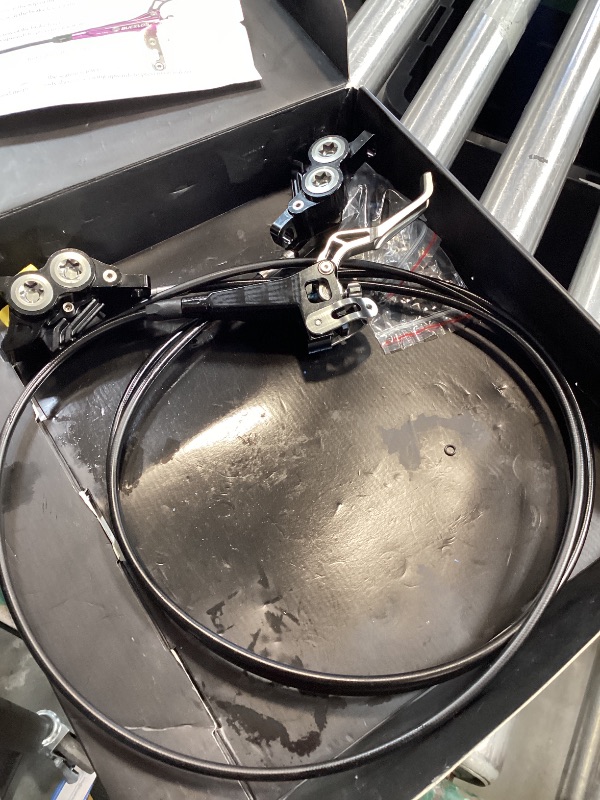 Photo 1 of BUCKLOS MTB Hydraulic Disc Brake Set 4 Pistons Front 850mm and Rear 1550mm Hydraulic Brakes with Aluminum Alloy Lever with Caliper Ceramic Brake Pad Fit Mountain Bike,Ebike,Fat Bike HB-CP4 (Pre-Bled)
