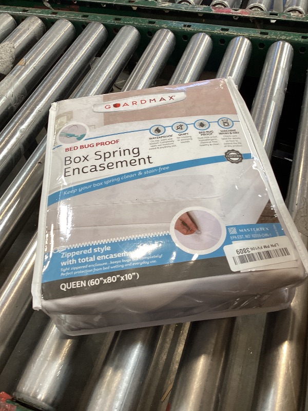 Photo 1 of Guardmax Premium Box Spring Cover - Queen Size Waterproof and Bed Bug Proof Zippered Box Spring Encasement - 6 Side Absorbent Boxspring Protects Against Bed Bugs, Dust Mites, Dirt, Spills, and Stains.