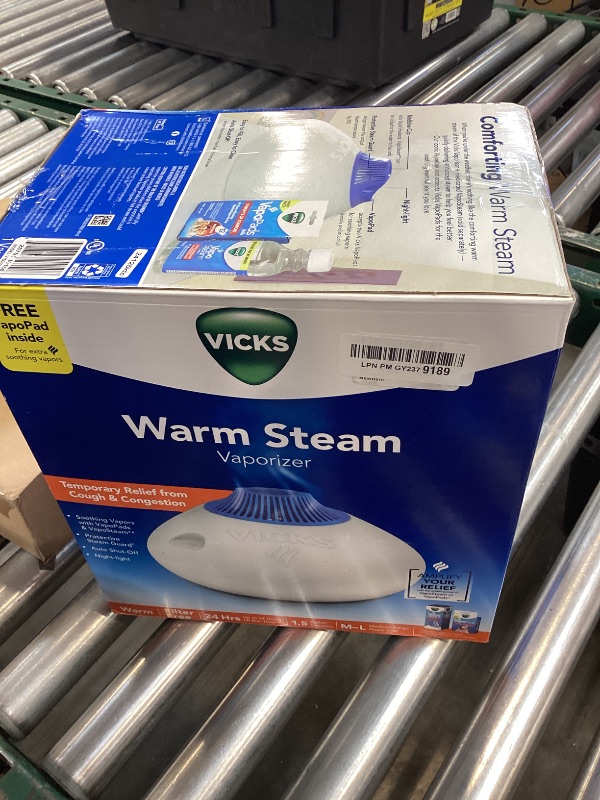 Photo 1 of Vicks Warm Steam Vaporizer & Humidifier 1.5 Gallon Tank for Small and Medium Rooms, Night Light, Works with VapoPads and VapoSteam