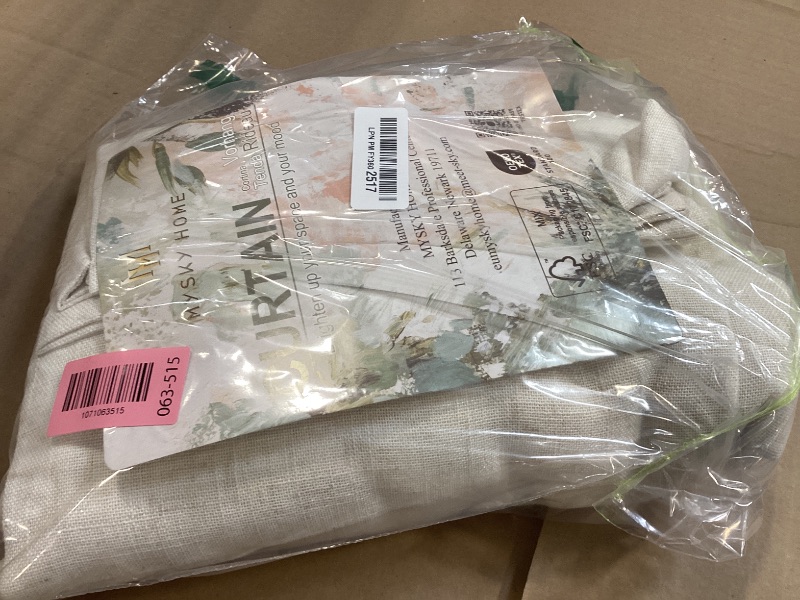 Photo 1 of MYSKY HOME Linen Curtains for Living Room, Natural Semi Sheer Curtains & Drapes 84 inches Length 2 Panels Set Farmhouse Country Boho Style Back Tab Draperies for Sliding Glass Door, 50" Wide, Linen