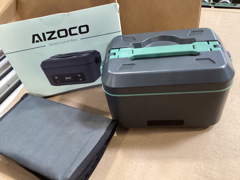 Photo 1 of AIZOCO Cordless Electric Lunch Box for Adults, Heated Lunch Box Battery Powered with 5 Side Heating, Portable Food Warmer with 5.5 Cups Removable Container, Self-Heating Food Warmer for Work,GreyGreen