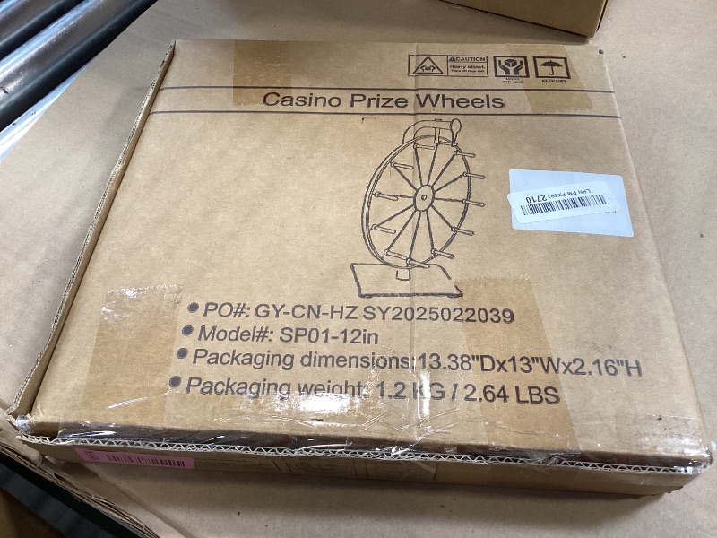 Photo 1 of 12 Inch 10 Slots Prize Wheel Spinner with Stand, Spinning Wheel for Prizes with Dry Erase Marker & Eraser, Portable Spin Wheel of Fortune Game Roulette Wheel for Home Parties, Carnival, Trade Show