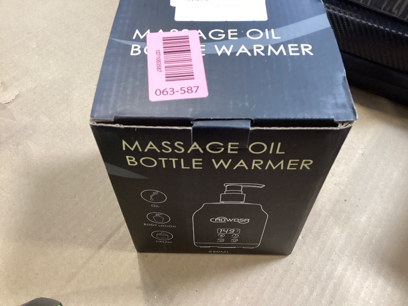 View 2 of Massage Oil Warmer Bottle Professional Electric Lotion Digital Heater for SPA, Automatic Oil Warmer Heated Oil Lotion Cream for Salon, Barber Shops, Home, with Two Oil Bottle Dispenser (Black)