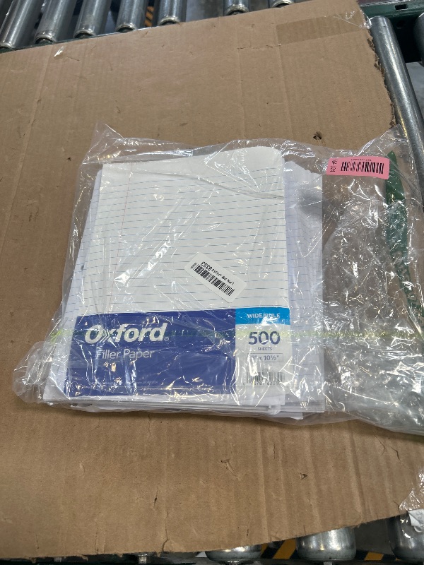 Photo 1 of Oxford Filler Paper, 8 x 10-1/2 Inch Wide Ruled Paper, 3 Hole Punch, Loose Leaf Notebook Paper for 3 Ring Binders, 500 sheets (62330), white