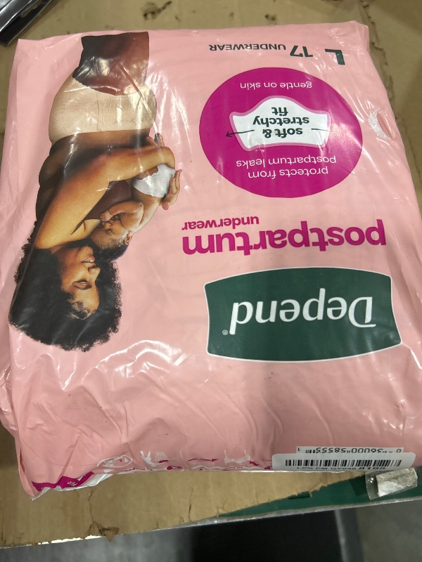 Photo 1 of Depend Postpartum Underwear for Women, Adult Incontinence Underwear, Maximum Absorbency, Large, 17 Count