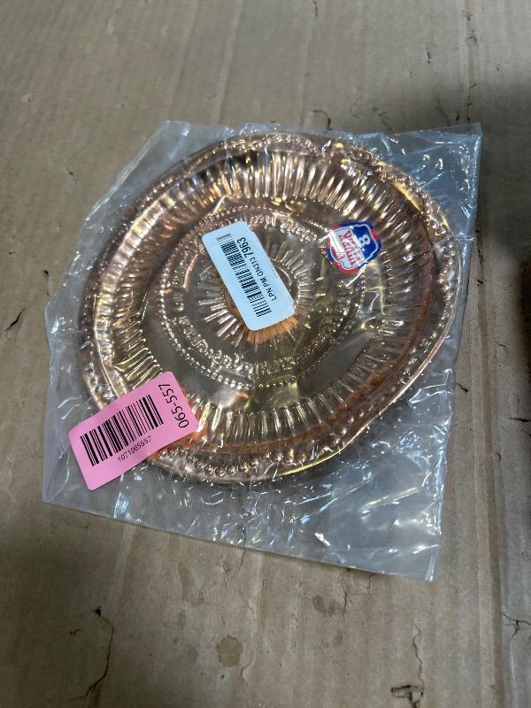 Photo 1 of BHAVICREATION Cooper Plate Copper Puja Thali Om Symbol Thali for Temple Pooja (8 inch)