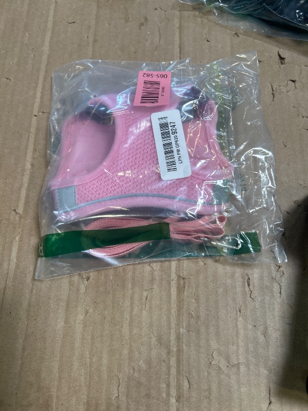 Photo 1 of PWOD Dog Harness with Leash Set, No-Pull Step-in Reflective Pet Harness with 1 Leash Clips, Adjustable Soft Padded Easy Walk Dog Vest for Small Medium Large Dogs, Cats(Light Pink, XSmall)