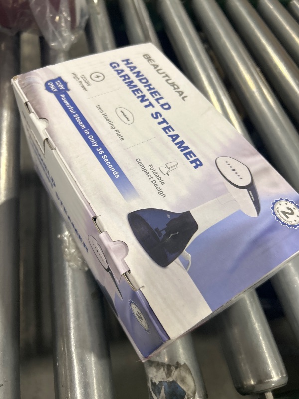 Photo 1 of BEAUTURAL Steamer for Clothes, Portable Handheld Garment Fabric Wrinkles Remover, Aluminun Heating Plate, 35-Second Fast Heat-up, Large Detachable Water Tank (Only for 120V), Blue