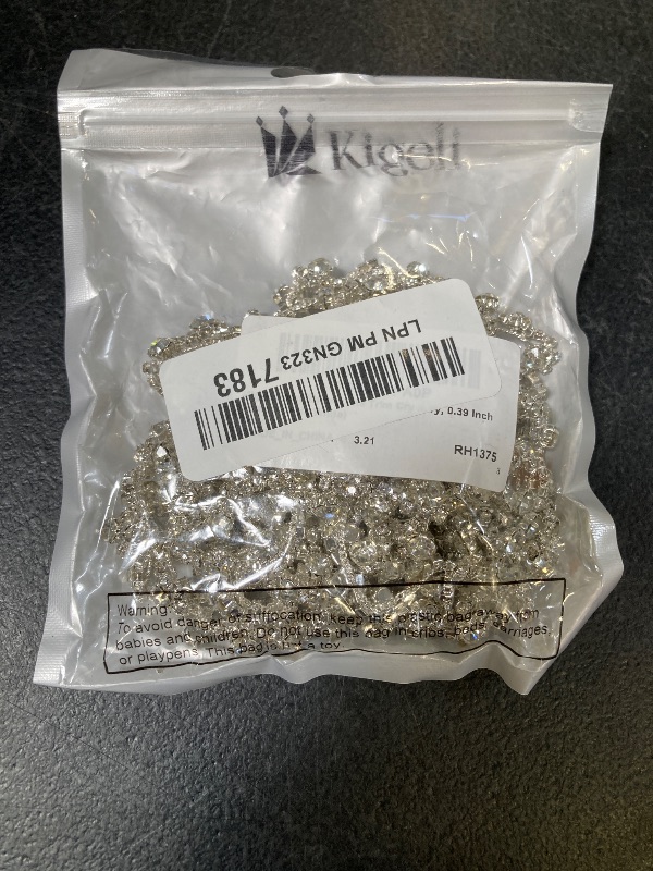 Photo 1 of Kigeli Bling Rhinestone Trim Crystal Chain Applique Rhinestone Applique Sewing Embellishments for DIY Dress Clothing Wedding Crafts Bridal Jewelry, 0.39 Inch Wide(3 Yards,White)