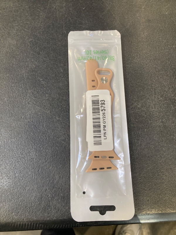 Photo 1 of Thin Slim Band Compatible with Apple Watch 38mm 40mm 41mm 42mm 44mm 45mm 46mm 49mm, Replacement Silicone Sport Strap for iWatch Series 11/10/9/8/7/6/5/4/3/2/1 Ultra SE Women Men, Milk Tea