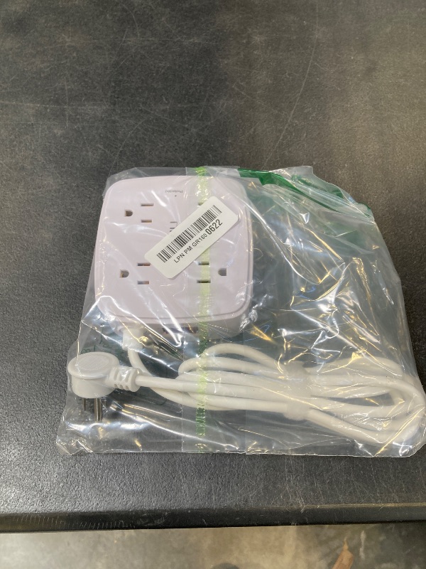 Photo 1 of 6 Ft Surge Protector Power Strip - 8 Widely Outlets with 4 USB Ports, 3 Side Outlet Extender with 6 Feet Extension Cord, Flat Plug, Wall Mount, Desk USB Charging Station, ETL,White