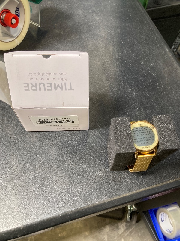 Photo 1 of TIMEURE Women's Step Counter Watch with Stainless Steel Bracelet, Stylish Design, No App, No Charging Needed for Step, Calorie, Distance, Alarm, Countdown Timer?TU-2401(Gold)