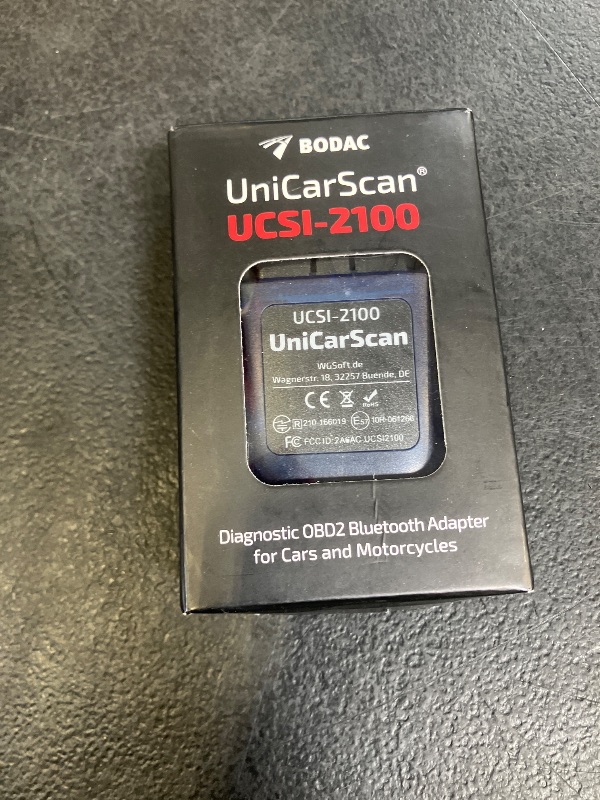Photo 1 of UniCarScan UCSI-2100 OBD2 Bluetooth 4.0 Scanner for BimmerCode & MotoScan, Works with iOS, Android & Windows