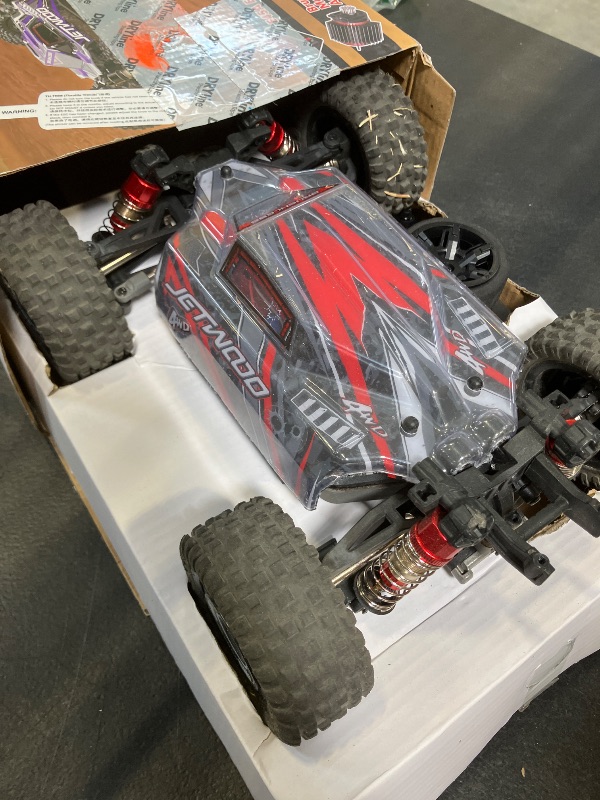 Photo 1 of Jetwood 1:16 Fast RC Car, Brushless 42MPH Remote Control Car for Adults - High Speed 4WD RTR RC Truck with 2 LiPo Batteries & DIY Body, JC16EP Red