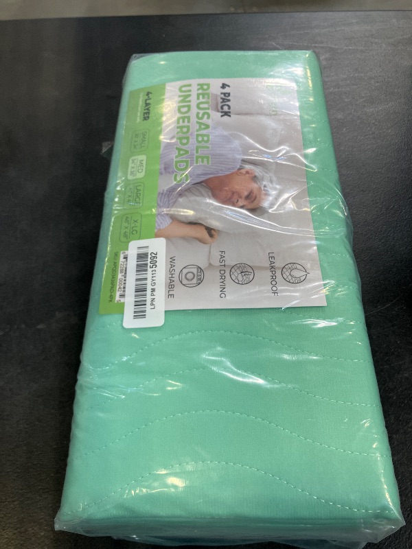 Photo 1 of GREEN LIFESTYLE® Washable Underpads - Heavy Absorbency Reusable Bedwetting Incontinence Pads for Kids, Adults, Elderly, and Pets - Toddler Mattress Pads for Bed, Sofa, Floor (Pack of 4 - 34x36)