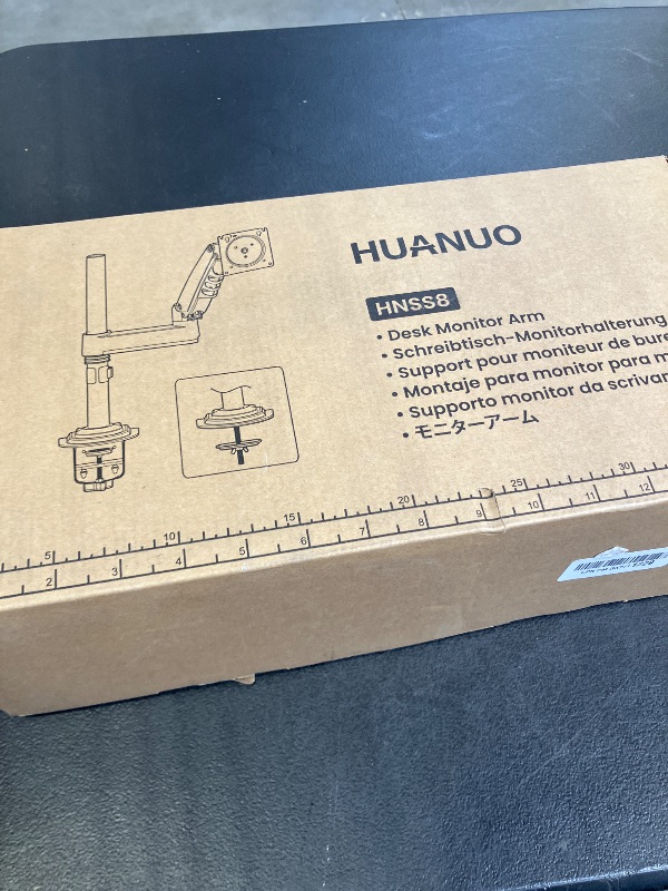 Photo 1 of HUANUO Single Monitor Arm, Adjustable Desk Mount for 13-34 inch Screens, Holds 19.8lb, 22.44 inch Max Height, Full Motion Swivel Gaming Monitor Stand with VESA 75x75mm and 100x100mm Compatibility