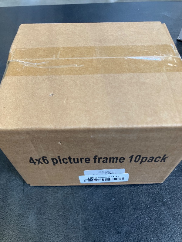 Photo 1 of HappyHapi 4x6 Picture Frames Set of 10, Tabletop or Wall Display Pictures 3.5x5 with Mat or 4x6 Without, Multi Photo Frames Collage (Black)