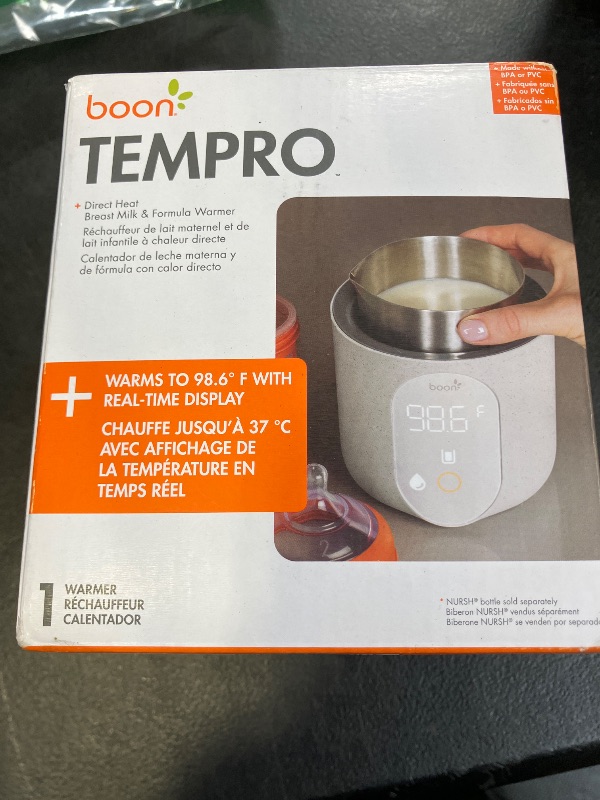 Photo 1 of Boon Tempro Direct Heat Breastmilk Warmer - Retains Nutrients in Baby Formula and Breastmilk - Quick Liquid Warmer with Real Time Temp Reading - Breastfeeding Essentials