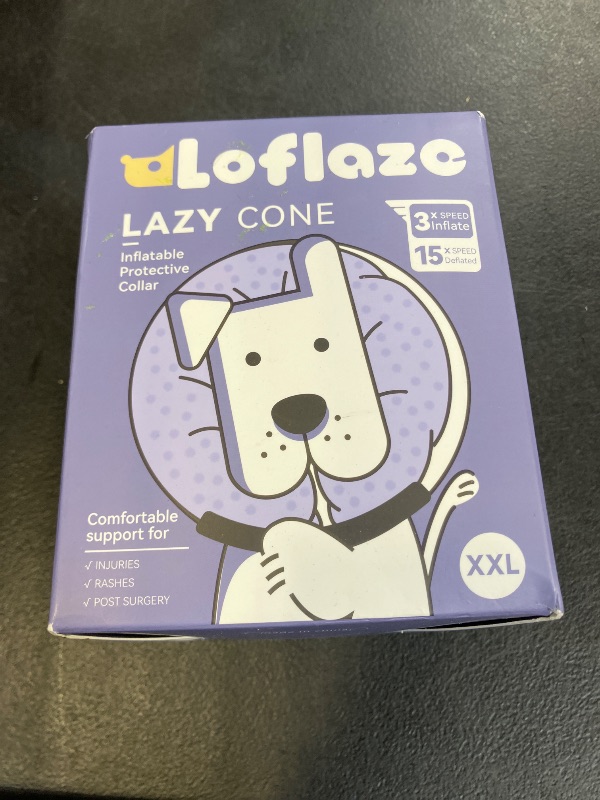 Photo 1 of Loflaze Inflatable Dog Cone Collar - Dog Neck Donut Cone Collar Alternative After Surgery - Soft Cone for Large Medium Small Dogs Cats - Alternative Recovery E Collar (Blue, XXL)