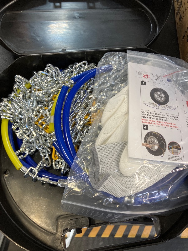 Photo 1 of Auto Tightening Snow Chains Tire Chains For Cars Suv Pickup Trucks - Auto Tightening 1 Min Quick Fit AND Easy Installation, Reusable Universal Emergency Traction Snow Chains - Set of 2?HKN130?