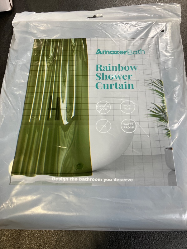 Photo 1 of AmazerBath Shower Curtain Liner, 100% EVA Soft Clear Blue Heavy Duty Shower Curtain and Liner 2-in-1, 72x72 Luxury Plastic Weighted Bathroom Shower Liner, 12 Rustproof Grommets & 3 Heavyweight Stones