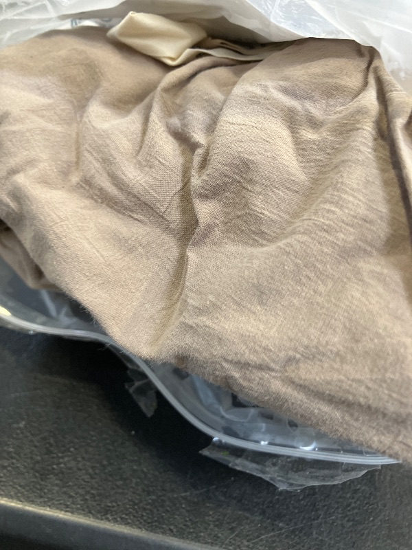 Photo 1 of MooMee Bedding Duvet Cover Set 100% Washed Cotton Linen Like Textured Breathable Durable Soft Comfy (Solid Light Tan, Queen 90"x90")