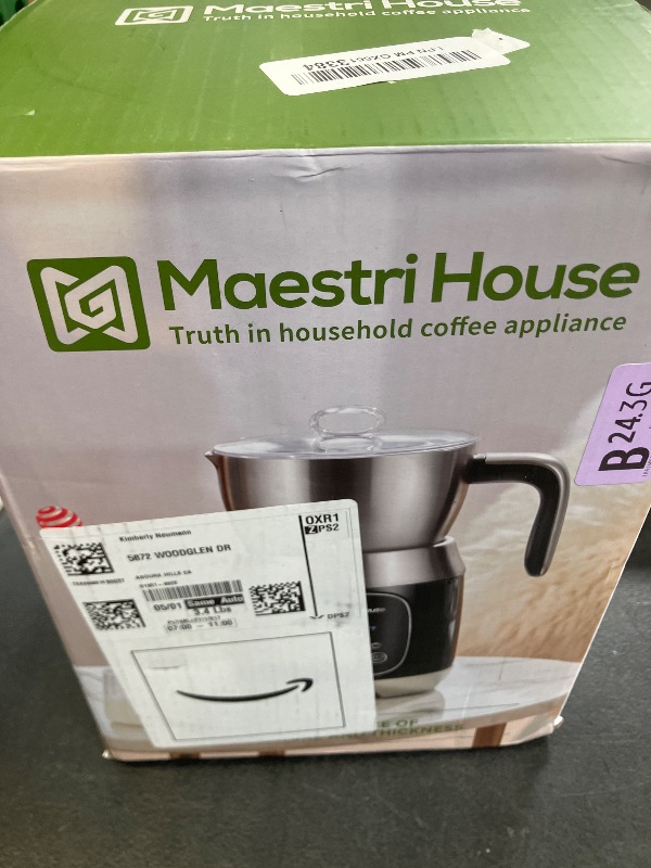 Photo 1 of Maestri House Milk Frother, Variable Temp and Froth Thickness DualFro 600 Milk Frother Steamer, 21OZ Smart Touch Control Milk Warmer, Dishwasher Safe, Memory Function for Latte&Hot Chocolate (Black)