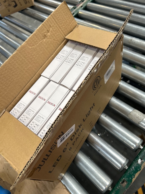 Photo 1 of JULLISON 8 Packs 6 Inch LED Low Profile Recessed & Surface Mount Disk Light, Round, 15W, 900 Lumens, 5000K Daylight White, CRI80, Driverless Design, Dimmable, ETL Listed, White