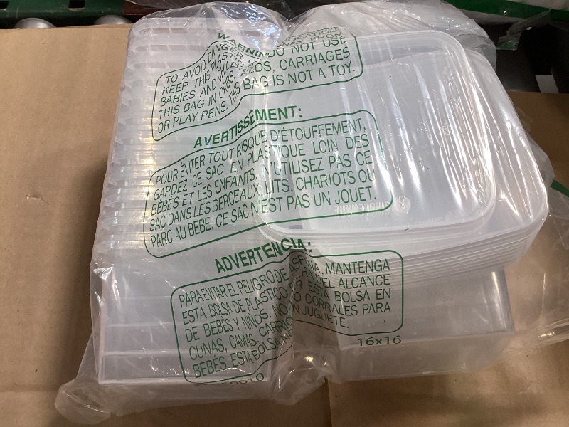Photo 1 of NYHI 16 oz Deli Containers with Lids 20 Pack, Square Clear Plastic Containers with Lids BPA Free, Airtight Soup Containers with Lids for Meal Prep, Take Out & Food Storage