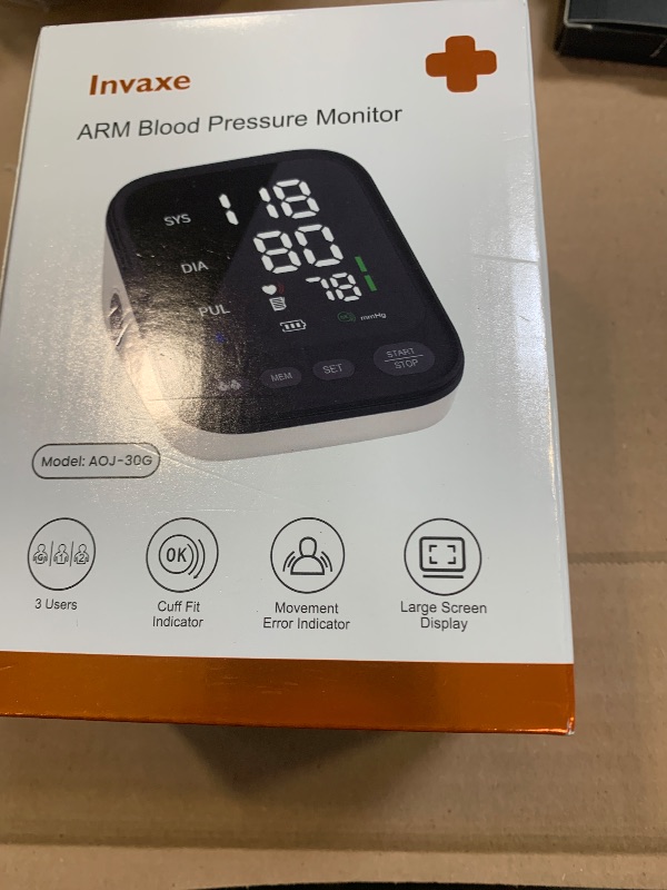 Photo 1 of Blood Pressure Machine, Automatic Upper Arm Blood Pressure Monitor with 2x199 readout, 4.5 inch Backlit Large Screen Adjustable Large Cuff 9 to 17 inches - arrhythmia and Home Hypertension Detector