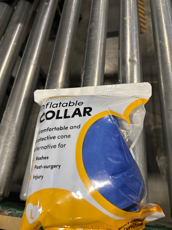 Photo 1 of BENCMATE Inflatable Dog Cone Collar Alternative, Soft Dog Cone for Small Medium Large Dogs and Cats, Neck Recovery ECollar Donut Collar After Surgery (Large, Blue)