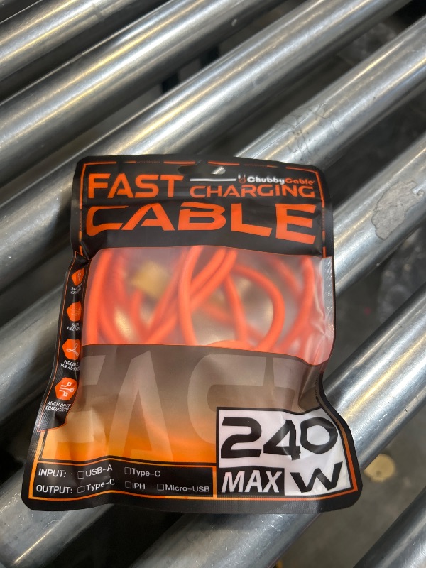 Photo 1 of chubbycable Chubby 2.0 USB C 240W Fast Charging Cable Silicone Soft Durable USB C Cable Extra Thick Charger Cord Compatible with iPhone 17-15 Series iPad, Orange, Type-C to Type-C, 9.8FT