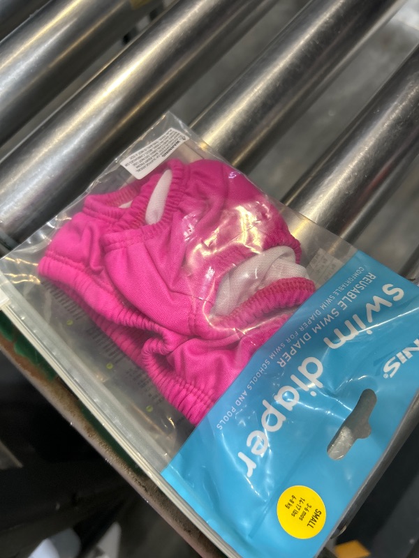 Photo 1 of FINIS Reusable Swim Diaper for Babies - Snap Closure - UPF 50 & Up Sun Protection - Leak-Resistant Fit - Pink - S