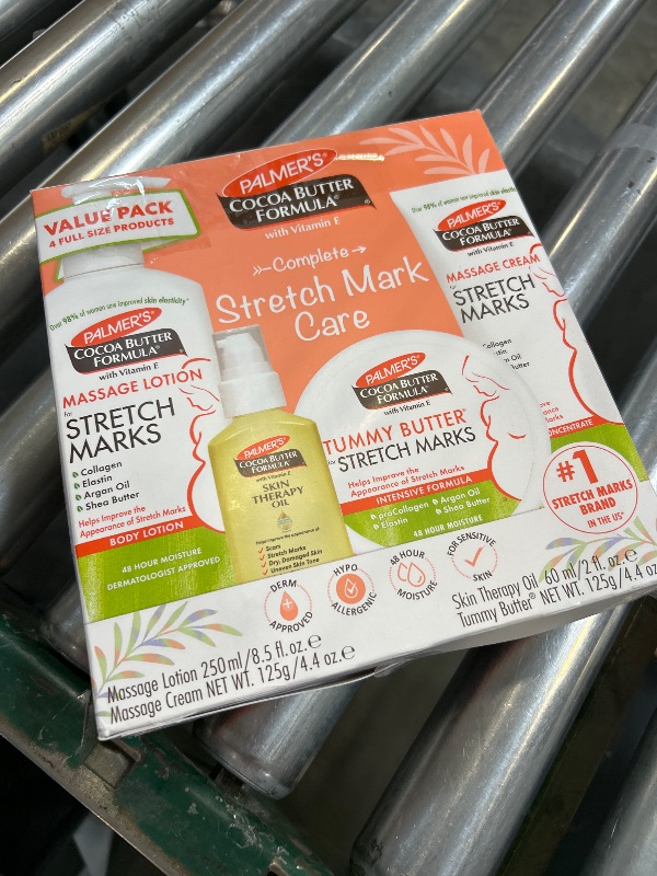 Photo 1 of Palmer's Cocoa Butter Formula Pregnancy Skin Care Kit for Stretch Marks and Scars, Dermatologist Approved, Gift for Mom to Be, 4 Piece Full Size Set