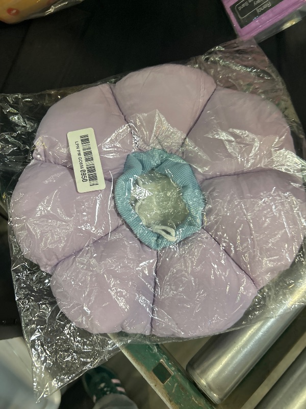 Photo 1 of Cat Cone Collar,Cute Waterproof Cat Recovery Collar,Anti-Bite Lick Wound Healing Safety Elizabethan e Collar for Cats,Purple Flower All-Season Style…