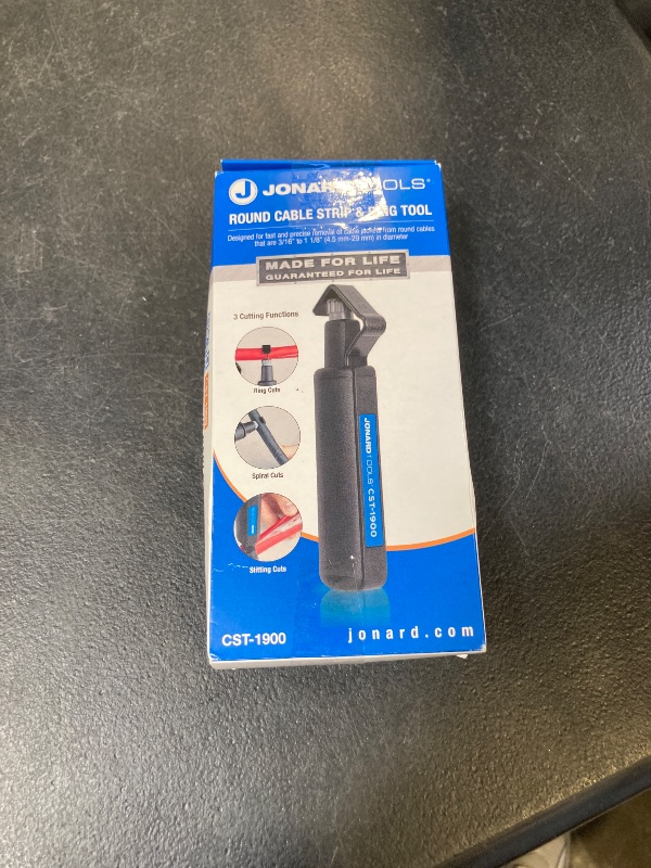 Photo 1 of Jonard Tools CST-1900 Round Cable Stripper for Fast and Precise Jacket Removal, 3/16" to 1 1/8" Diameter, Cable Strip & Ring Tool, Original version