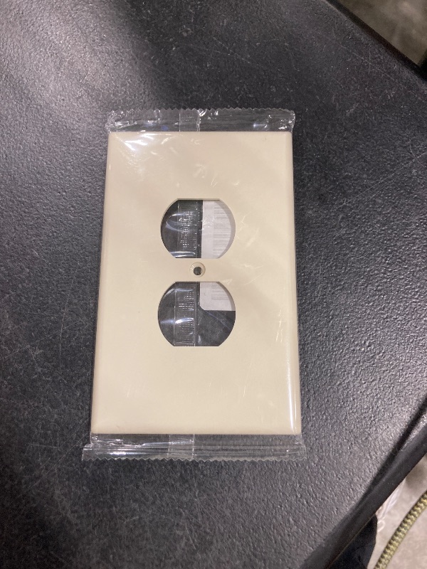 Photo 1 of ENERLITES Duplex Receptacle Outlet Wall Plate, Jumbo Electrical Outlet Cover, Gloss Finish, Oversized 1-Gang 5.51" x 3.50", Polycarbonate Thermoplastic, 8821O-LA, Light Almond