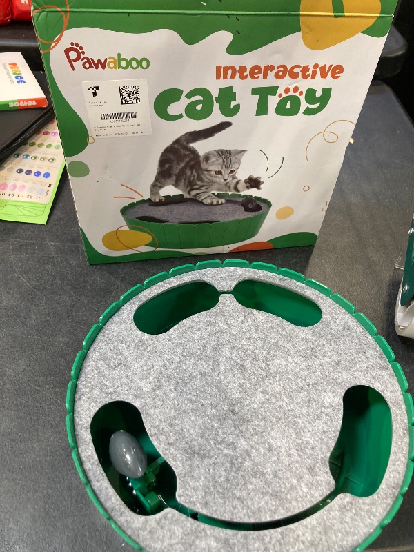 Photo 1 of Pawaboo Interactive Cat Toy with Running Mouse, Electronic Motion Cat Toy Automatic Teaser for Indoor Cats, Pop and Play Hide Seek Cat Toys Hunting Mouse for Pet Cat Kitten Play Fun Exercise, Green