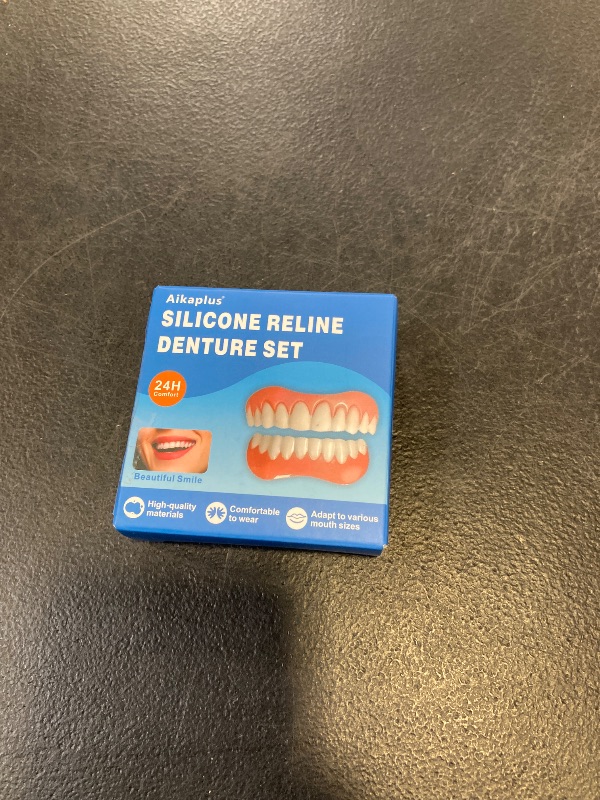 Photo 1 of Moldable False Teeth - Silicone Dentures - Men and Veneers Teeth for Women - Upper and Lower Matching Set - Fix Your Smile at Within Minutes - Blue - 1PCS - OPO