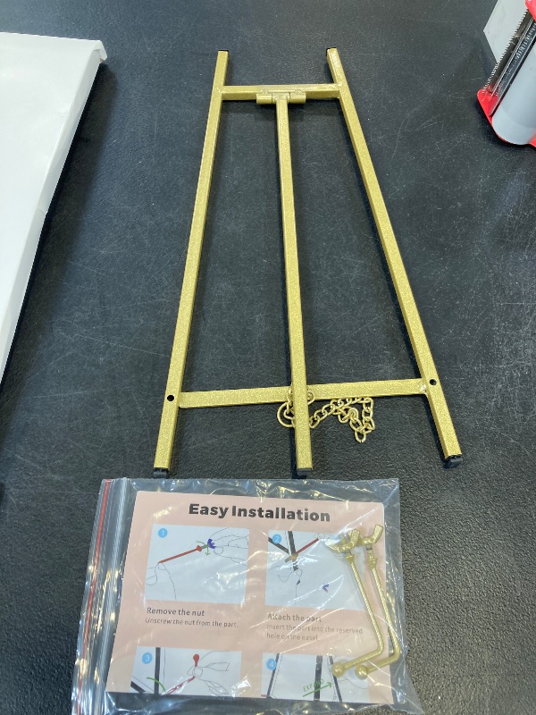 Photo 1 of METAL EASEL STAND GOLD