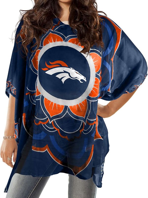 Photo 1 of Littlearth NFL Denver Broncos Caftan Flower, Team Color, 32" x 42"
