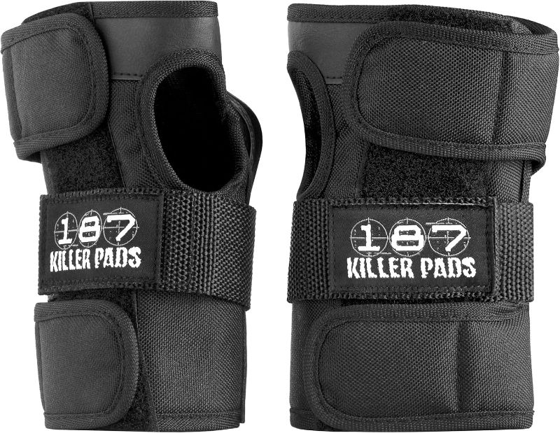 Photo 1 of 187 Killer Pads Wrist Guards – Ideal for Skateboarding, in-Line Skating/Rollerblading and Roller Derby (Black, Large)