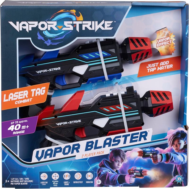 Photo 1 of Vapor Strike Vapor Blasters 2 Player Pack, Lights, Sounds & Vapor Effects, Laser Tag Style Battle (Set of 2 Blasters)
