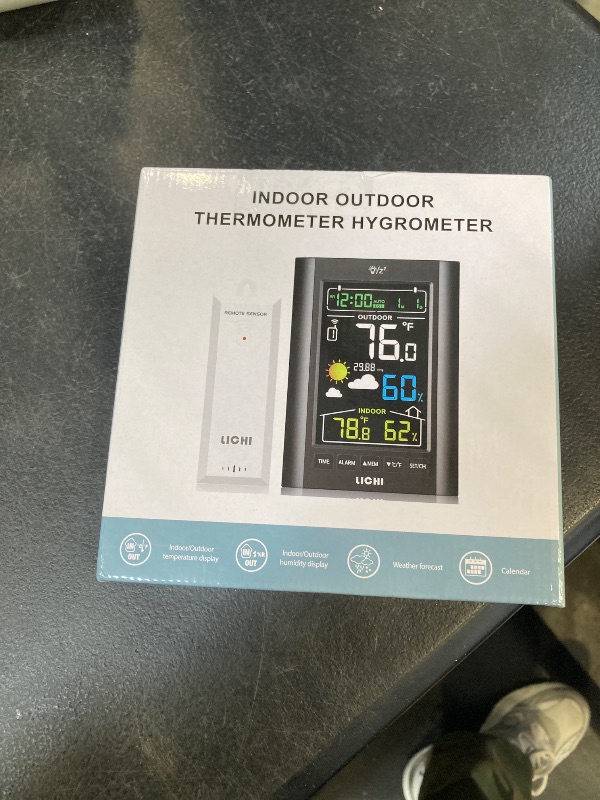 Photo 1 of Weather Station Wireless Indoor Outdoor Thermometer? Inside Outside Temperature Humidity Monitor?with 330ft Range Sensor and Adjustable Backlight (Black)