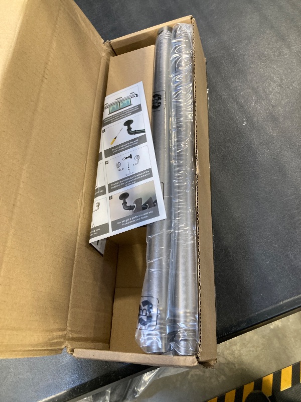 Photo 1 of WORLD RODS Industrial Curtain Rods 18 to 88 in,Blackout Curtain Rod,Adjustable Length,1 in Diameter Pipe,Wall or Ceiling Mounted,for Bedroom and Living Room (Antique Silver 18” to 88”)