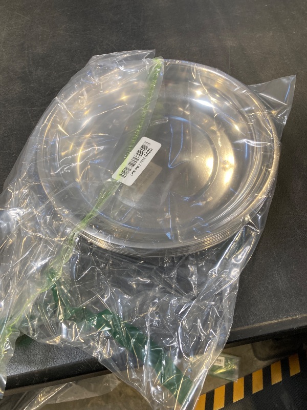 Photo 1 of WUWEOT 10 Pack Stainless Steel Dinner Plates, 10" Round Kitchen Metal Dish Plates, Rust-Proof Camping Serving Plates for BBQ, Snack, Salad, Appetizer, Fruit, Cookies