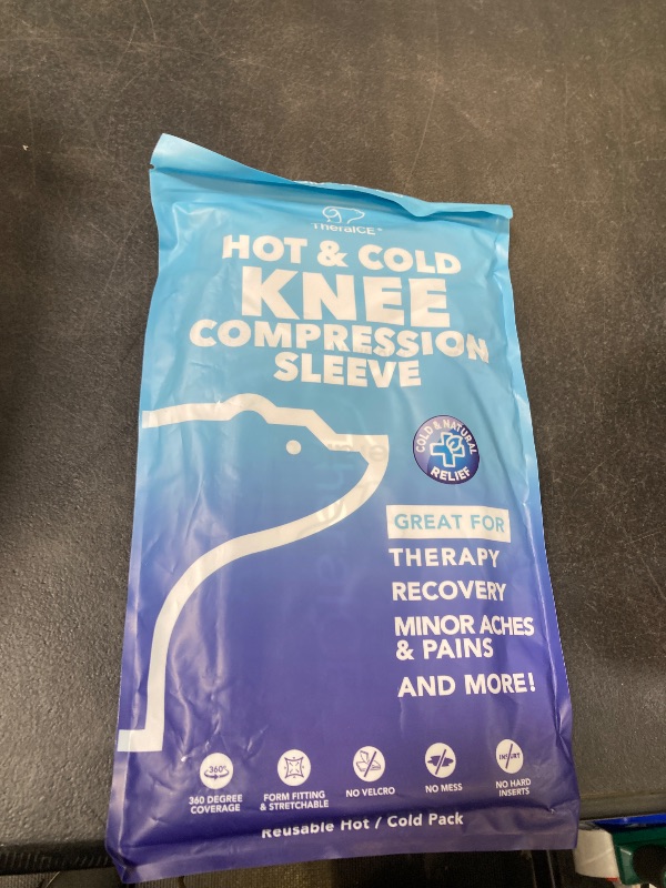 Photo 1 of TheraICE Knee Ice Pack Wrap Compression Sleeve for Injuries | Reusable Gel Cold Packs Brace Plus Cold Wrap Recovery for Meniscus Tear, ACL Post Surgery, MCL Pain Relief Without Machine | Women & Men