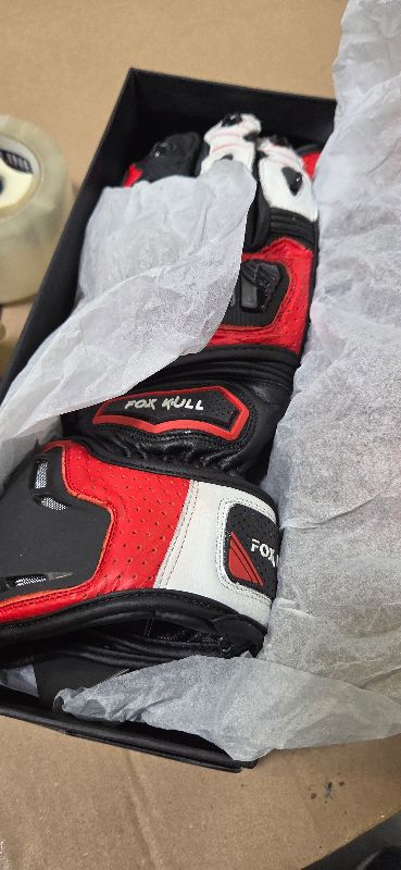 Photo 1 of FOXKULL Motorcycle Full Finger Gloves with Knuckle Protector for Men and Women - Riding, Motorbike, Touring, Bicycle (Eagle, Large)